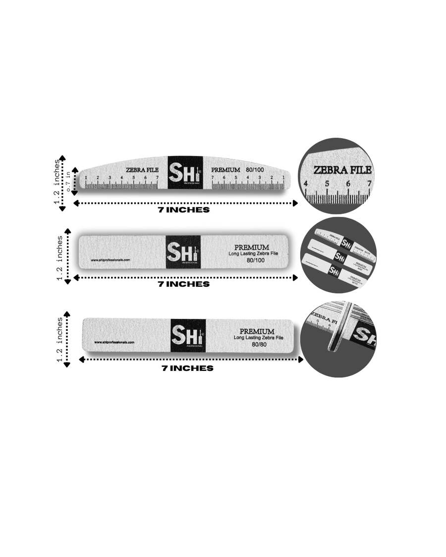 Elevate your nail care with SHi® Brand's Zebra Nail Files, meticulously crafted for professionals and enthusiasts alike.